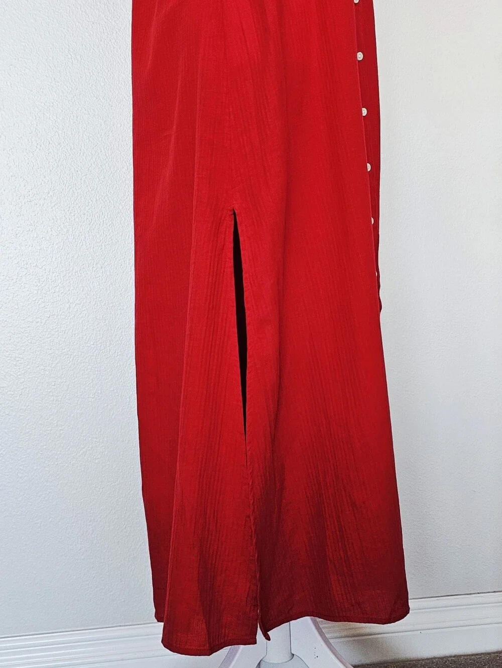 J. Crew Red Long Beach Shirt in Airy Gauze
